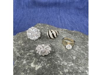 Lot Of Four (4) Costume Jewelry Rings, Size 8.5