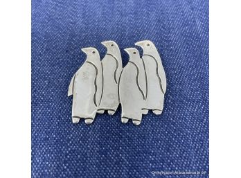 Sterling Silver Penguin Pin/Brooch Mexico