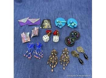 Lot Of Various Funky Artistic Earrings And More