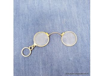 18k Antique Lorgnette Folding Reading Glasses 21 Grams With Lenses