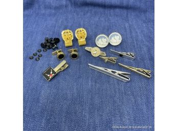 Lot Of Various Cuff Links And Tie Clips
