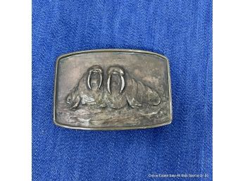 Bronze Walrus Belt Buckle