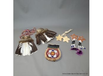 Collection Of Native American Beaded And Leather Items