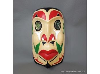 Gregory Joseph Squamish, BC Potlatch Mystic Warrior Ceremonial Mask Dated 1993