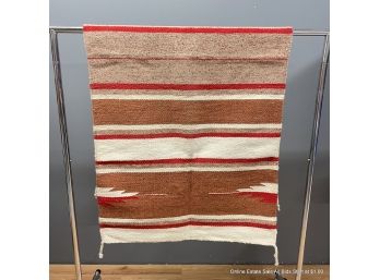 Vintage Woven Wool Mexico 31' X 62' Throw Rug
