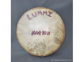 Lummi Nation Hand Drum, Signed Andrew Lorenz