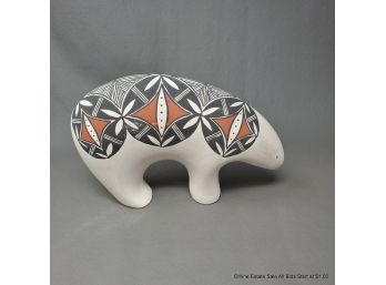 Acoma New Mexico Hand Painted Pottery Bear Fetish