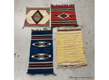 Four Complementary Hand Woven Southwest Small Carpets