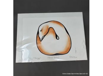 Serigraph Artwork By Chuna, Titled Snow Goose Kanguk Limited Edition,48/200