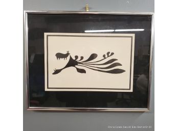 Framed Art By Kenojuak Ashevak Titled Rabbit Eating Seaweed
