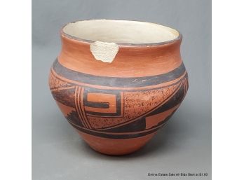 Hand Painted Black And Red Hopi Pot