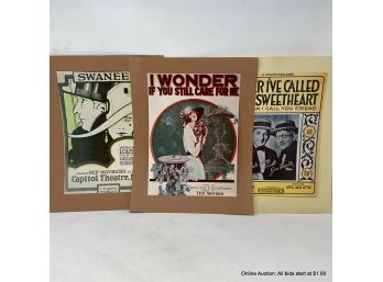 Three (3) Vintage 8.5' X 11' Magazine Ads Mounted On Cardstock
