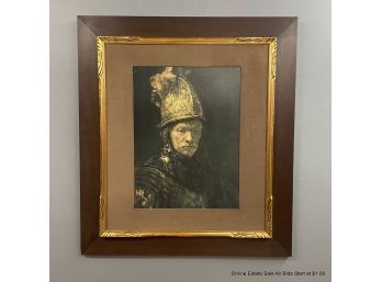 Wood Framed Art Print Of Rembrandt's Man With The Golden Helmet