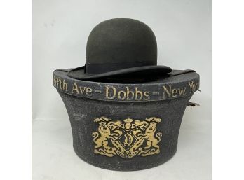 Dunlap & Co. Bowler Hat With Cheasty's Haberdashery, Seattle Logo In Dobbs & Co. Travel Case
