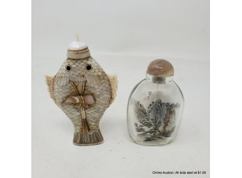 Lot Of Two (2) Snuff Bottles