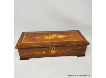 Reuge Inlaid Wood Jewelry Music Box Floral Design With Removable Shelf/tray Plays The Godfather 16.5' X 7' 17'