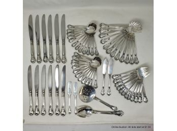 Gorham Chantilly Sterling Silverware Set With Fitted Storage Case 1,836 Grams