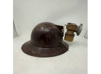 Antique Carbide Lamp Miner's Helmet