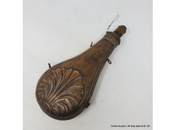 Antique Bass And Copper Powder Flask