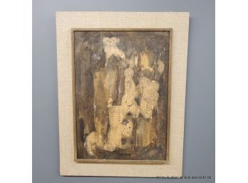 Mid Century Mixed Media On Paper Signed E. Couch Frame Size 17' X 22'
