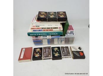 Lot Of Playing Cards And Bridge Books