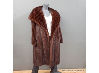 Mink Fur Coat With Oversized Collar