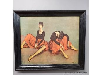 Offset Lithograph Moses Soyer Dancers Resting Frame Size 24' X 28'