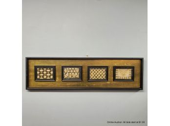 Embriodered Gold And Silver Toned Beads And Wirework Panels In Frame (1of 2 Available) Frame Size 12' X 43.5'