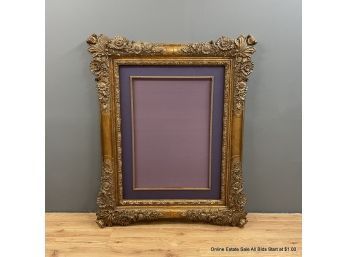 Large Painted Foam Ornate And Matted Frame Without Glass