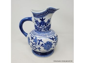 Canton Collection Blue And White Porcelain Water Pitcher