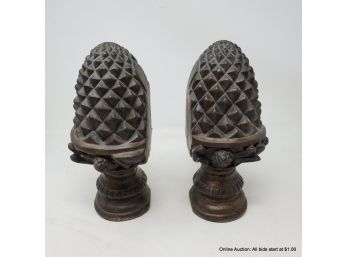 Pair Of Ceramic Pinecone Bookends