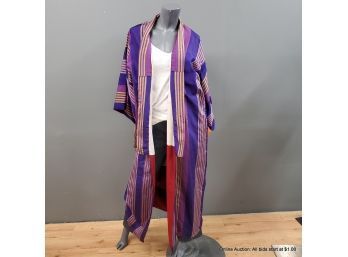 Vintage Lined Synthetic Purple Taffeta Robe, Circa 1920s