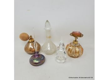 Lot Of Five (5) Assorted Perfume Bottles