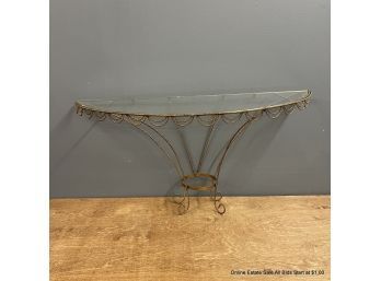 Metal  Wire Wall Shelf With Removable Glass Top