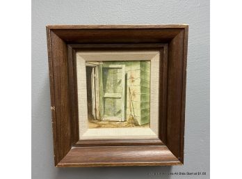Douglas Greer 1981 Watercolor Of An Open Door