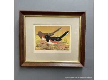 Kenneth J Reeve Serigraph Spotted Towhee Couple