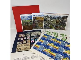 Lot Of Stamps USA 1971 Special Stamp Mini Album, 1981 Save Mountain Habitats, And Nature Of America Stamps