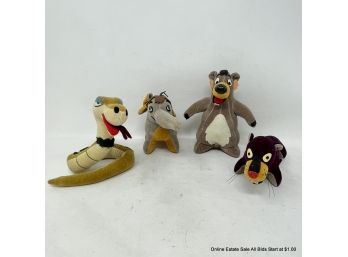 Vintage 1966 Plush Baloo, Bagheera, Kaa, And Hathai Walt Disney Jungle Book Stuffed Animal Toy