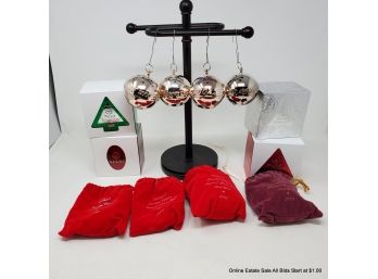 Set Of Four (4) Wallace Limited Edition Silver Plate Annual Sleigh Bell Ornaments In Original Boxes