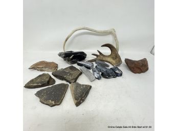 Lot Of Stones And Antlers