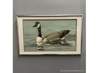 M Terry Watercolor Of A Canada Goose