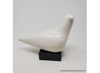 Vintage 1960 Mid Century Cleo Hartwig Alabaster Dove On Resin Pedestal Signed