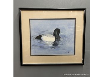 A Richard Olsen Watercolor On Paper Of A Duck