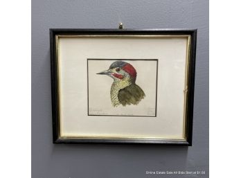 Jean W Petite Bronze Woodpecker Watercolor