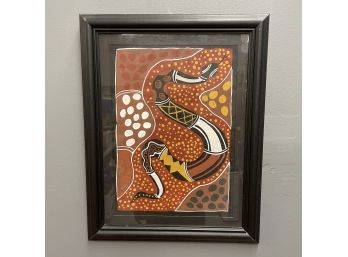 B Brim 98 'the Rainbow Serpent' Aboriginal Art On Canvas Panel