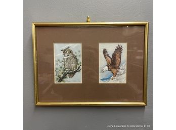 J&J Cash Woven Bird Pictures Eagle & Owl