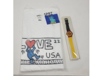 Keith Haring Watch And T Shirt Size Large