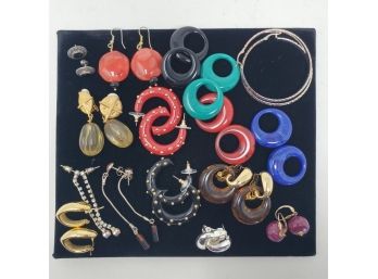Lot Of Earrings Some With Interchangeable Inserts