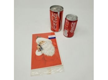 Vintage Coca Cola Collectibles: Hidden Can Safe, Soda Can, Card