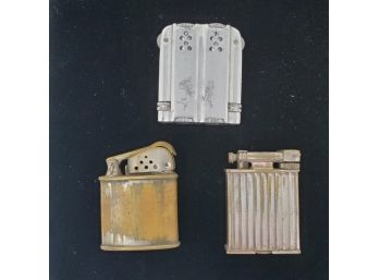 Three Vintage Lighters: Dunhill Parker, Trench Style, Duplex